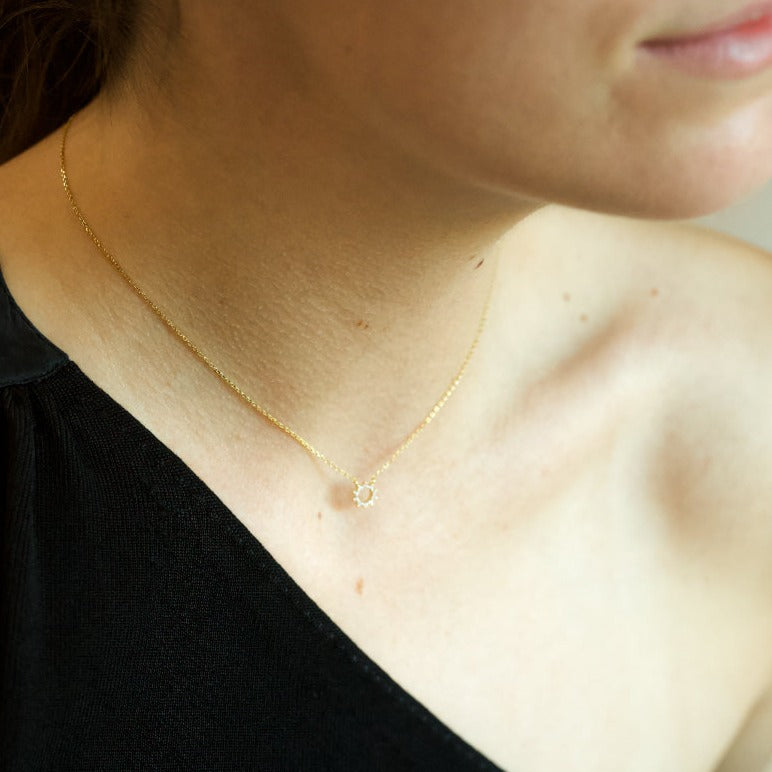 Evelyne Sun Gold Pendant Necklace- Quill Fine Jewelry