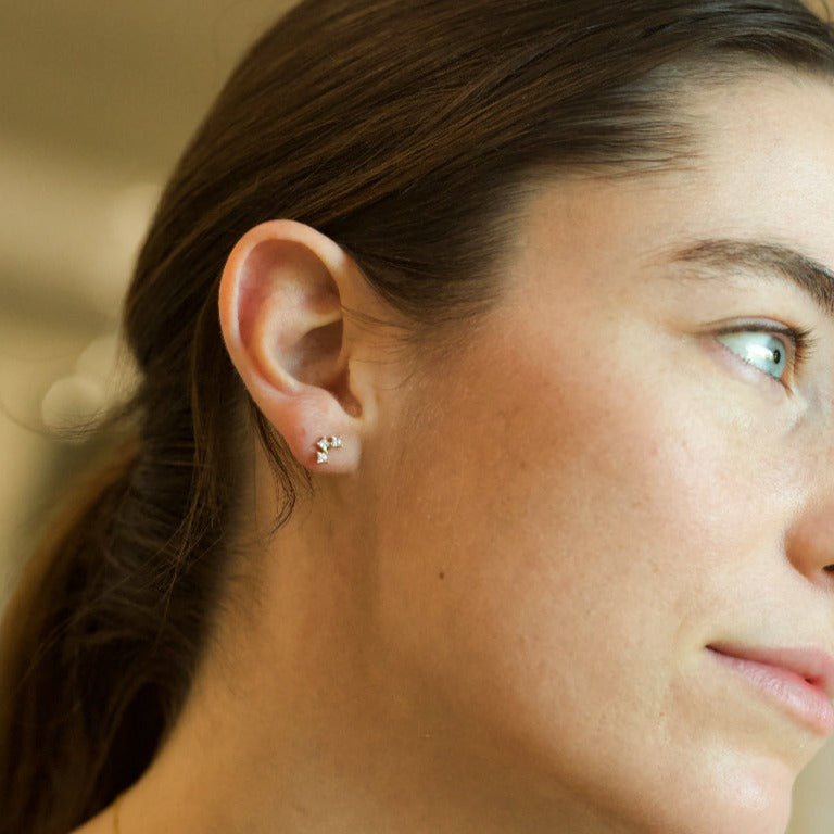 Ellie Cluster Gemstone Stud Earrings-Quill Fine Jewelry