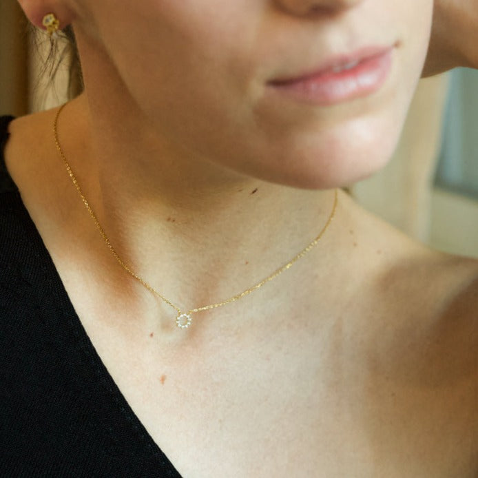 Evelyne Sun Gold Pendant Necklace- Quill Fine Jewelry