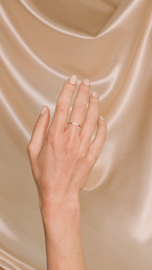 Thin CZ Minimalist Gold Ring- Quill Fine Jewelry