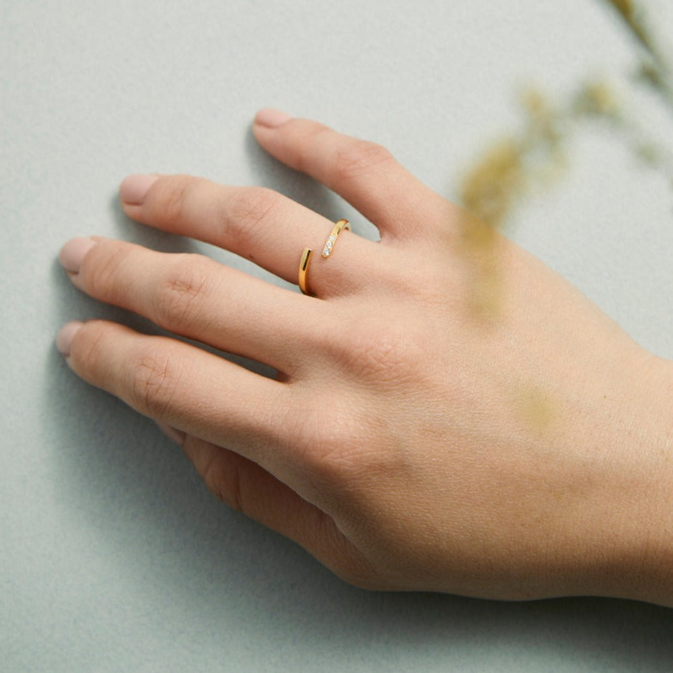 Mini CZ Wrap Ring- Quill Fine Jewelry