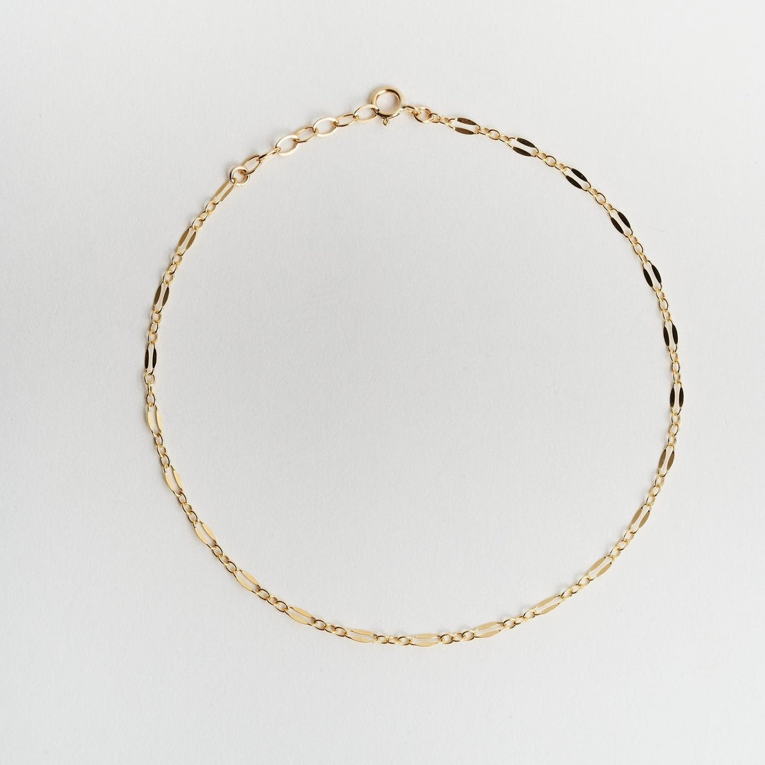 Luna Sequin Gold Chain Bracelet- Quill Fine Jewelry
