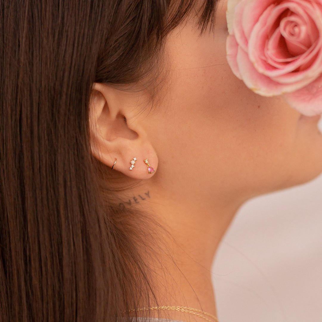 Rosa Tiny Gemstone Drop Earrings- Quill Fine Jewelry