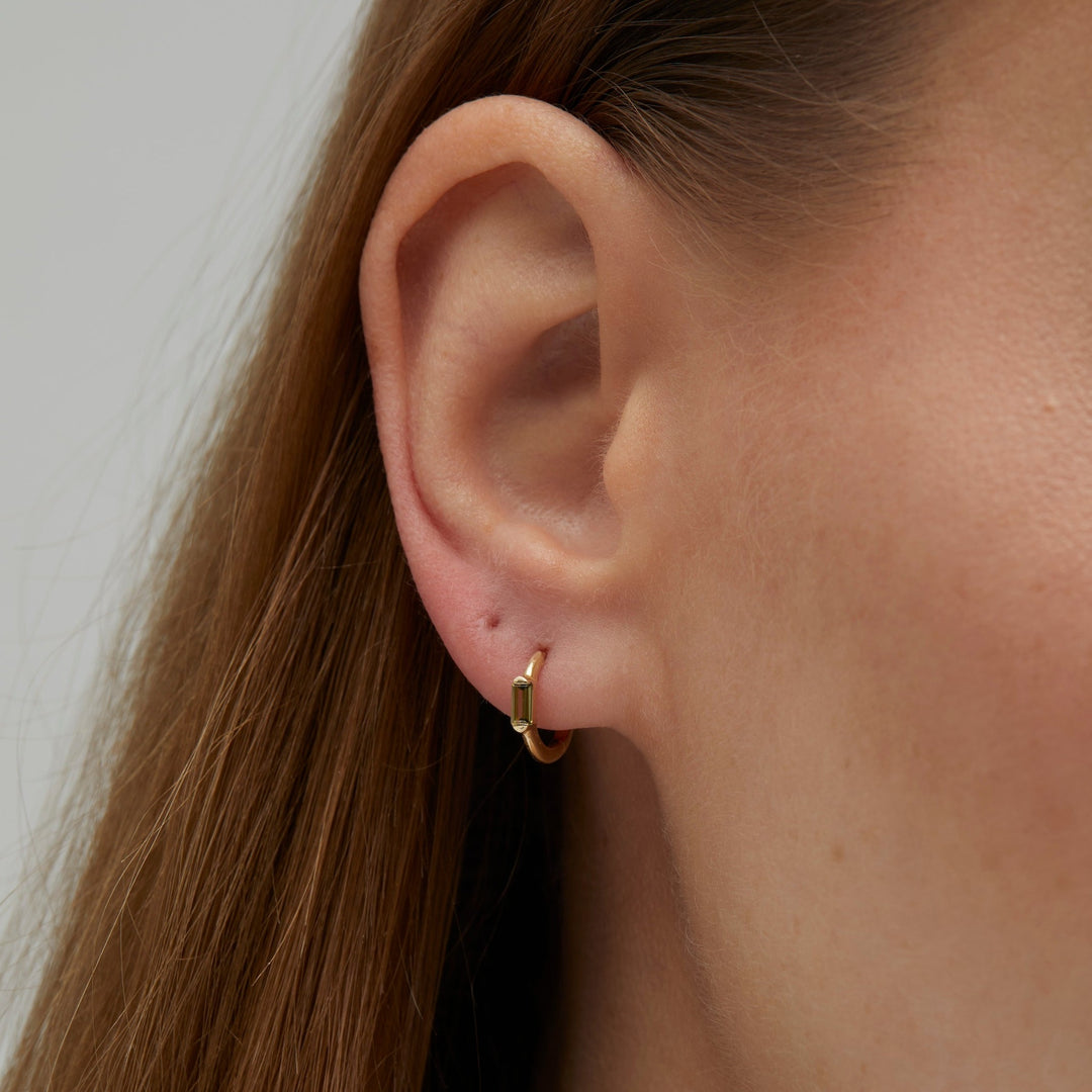 Vert Solid Gold Huggie Earrings- Quill Fine Jewelry