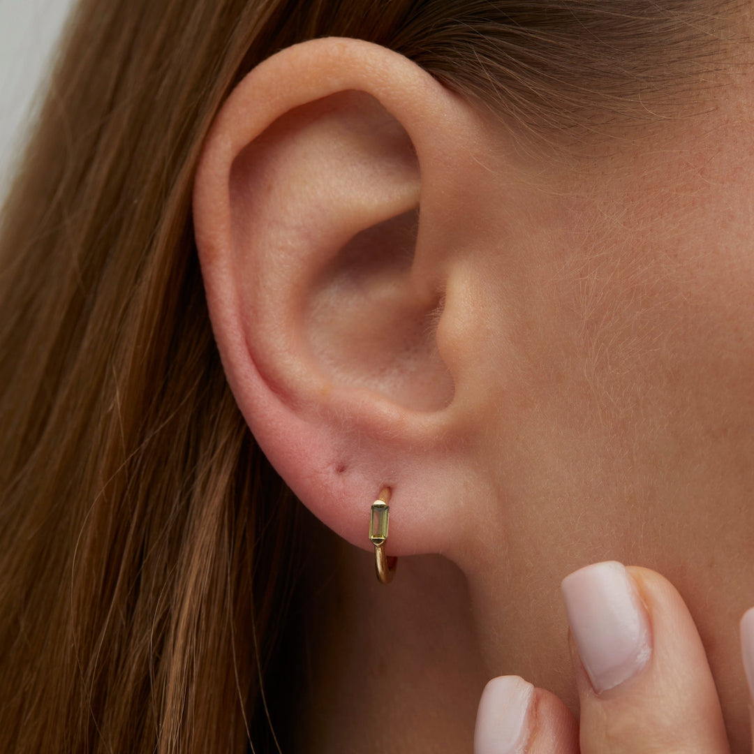 Vert Solid Gold Huggie Earrings- Quill Fine Jewelry