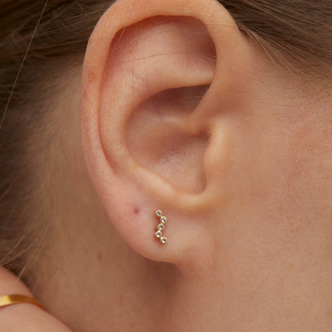 Yuki Solid Gold Stud Earrings- Quill Fine Jewelry