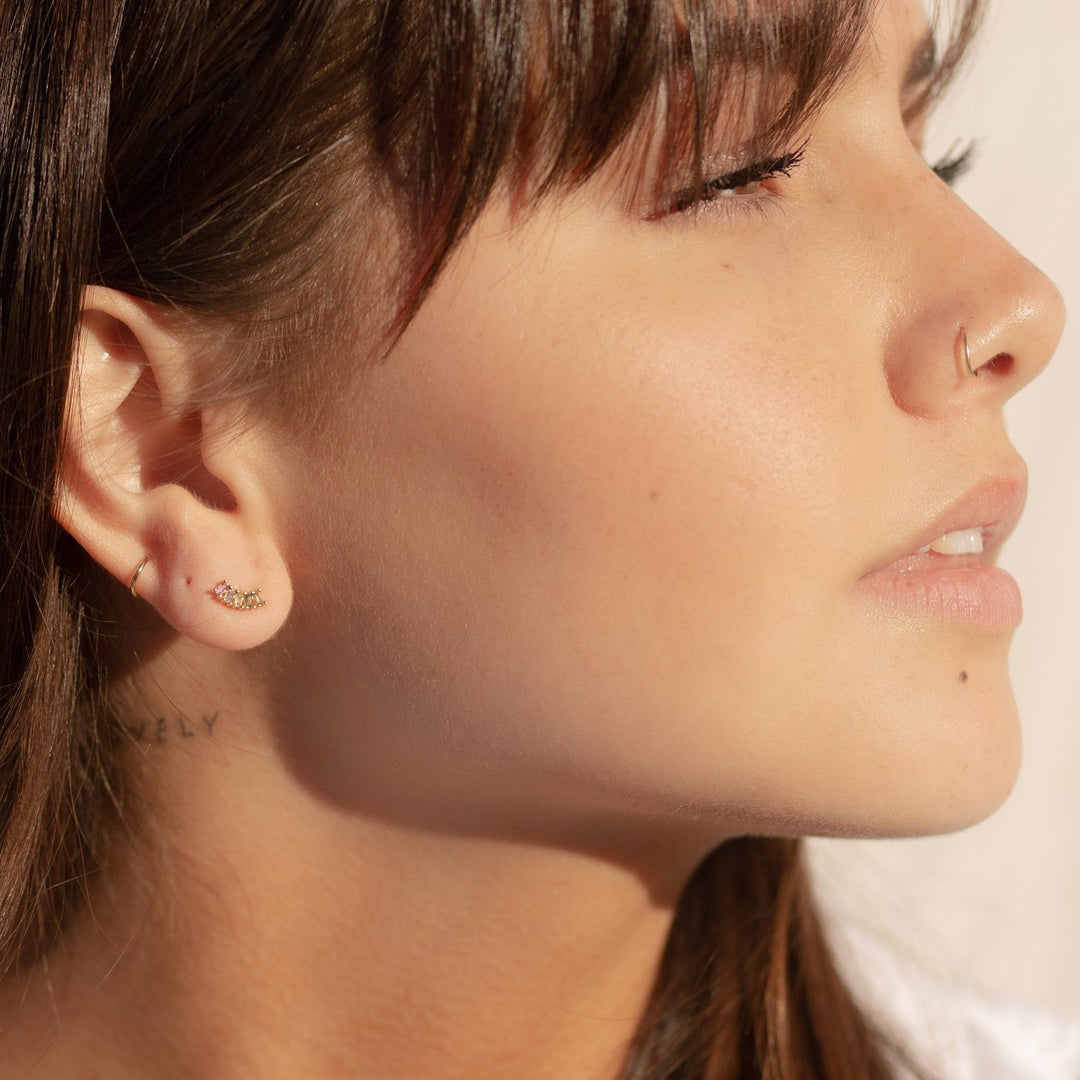 Iris Baguette Gemstone Stud Earrings- Quill Fine Jewelry