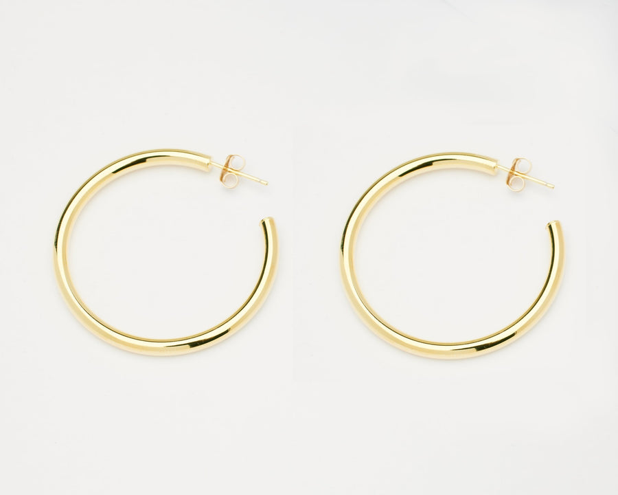 Amor Gold Hoop Post Earrings- Quill Fine Jewelry