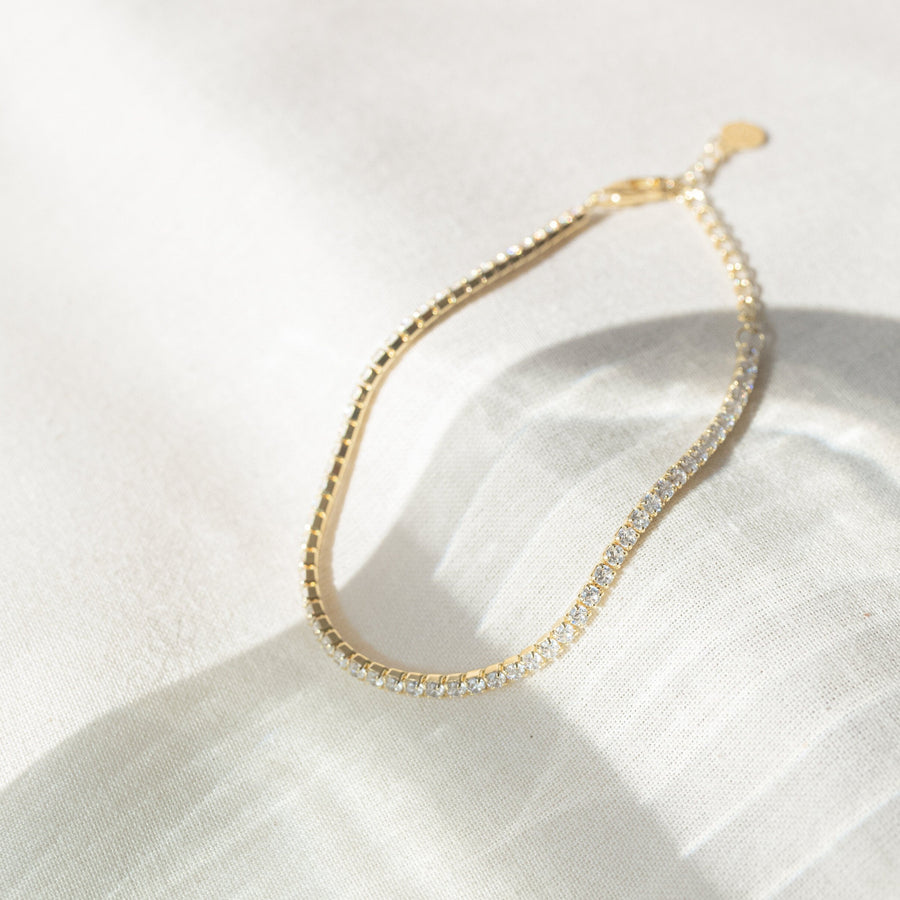 Aurora Thin Gold Tennis Bracelet- Quill Fine Jewelry