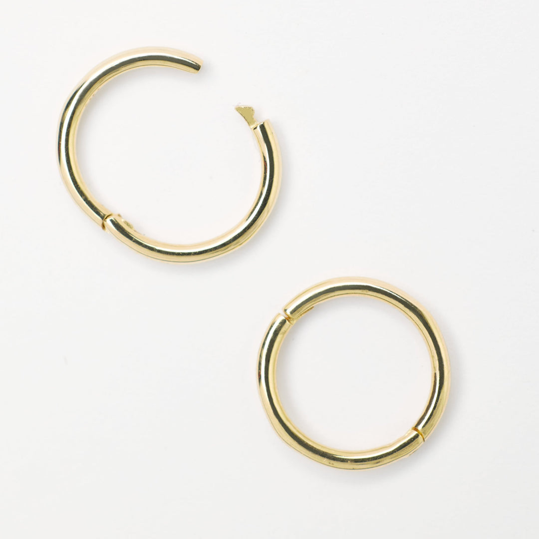 Classic Huggie 14k Solid Gold Hoop Earrings