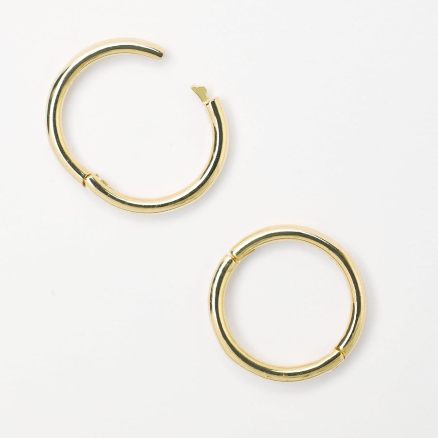 Classic Huggie 14k Solid Gold Hoop Earrings