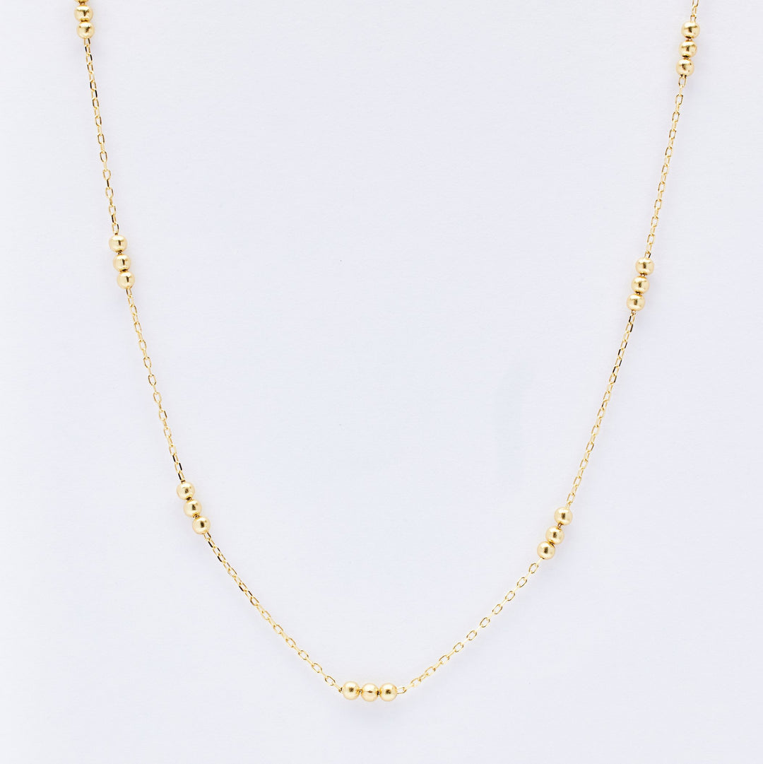 Elin Triple Gold Ball Necklace- Quill Fine Jewelry