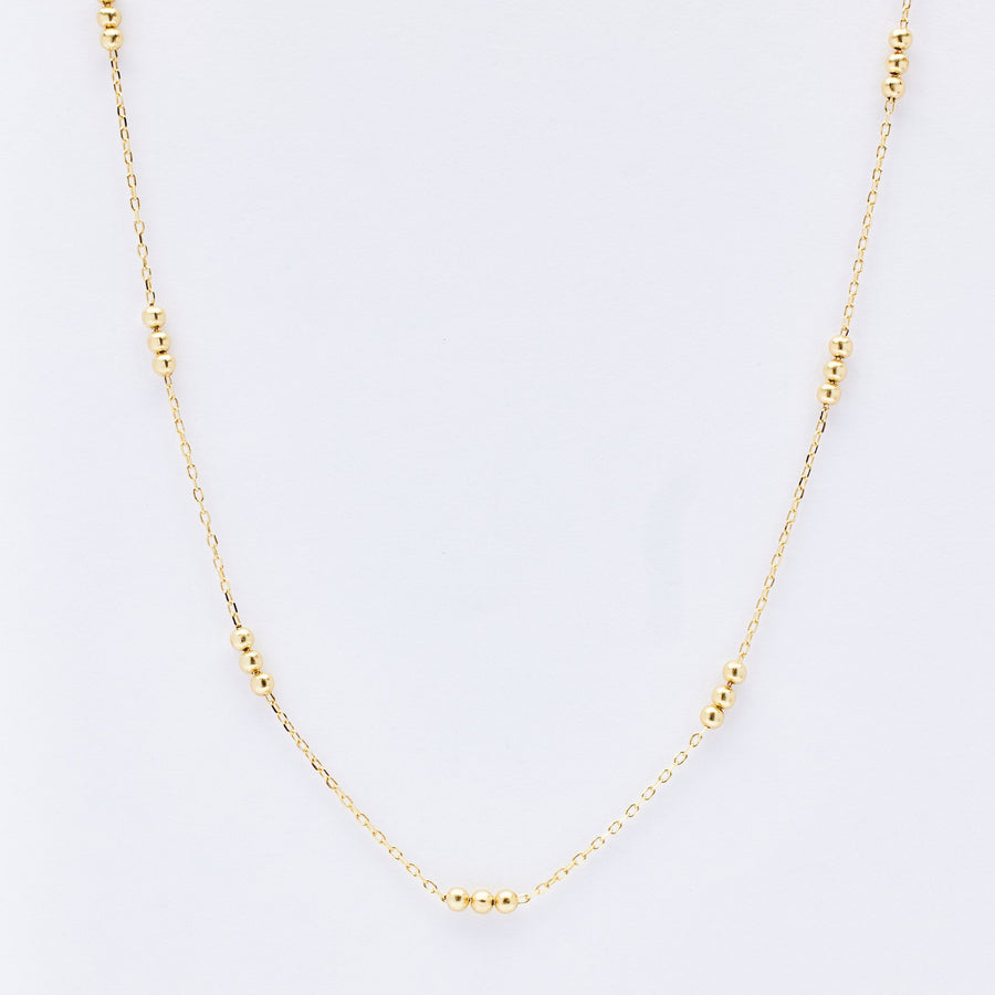 Elin Triple Gold Ball Necklace- Quill Fine Jewelry
