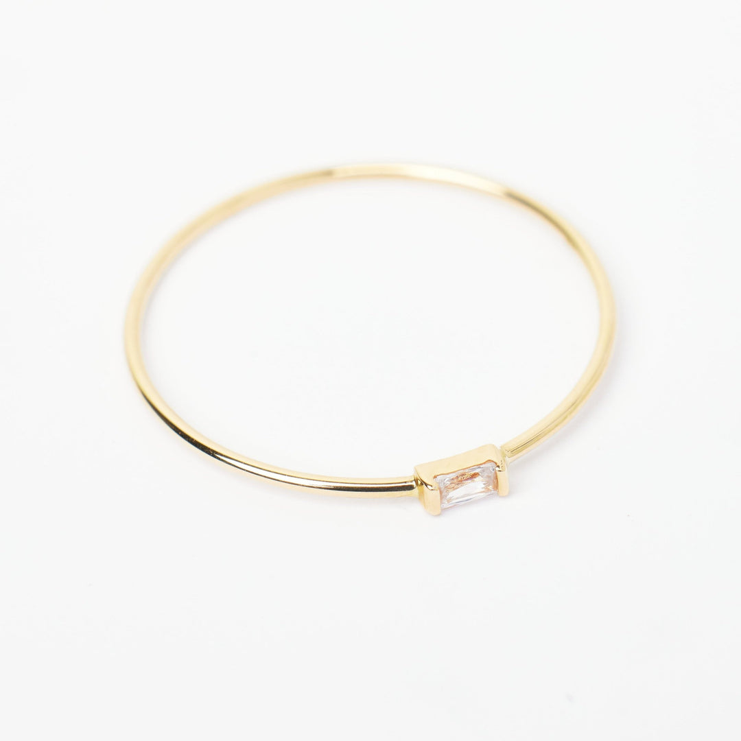 Elsa CZ 14k Solid Gold Baguette Ring- Quill Fine Jewelry