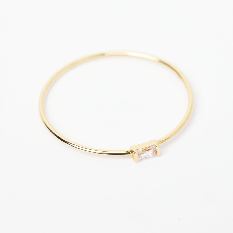 Elsa CZ 14k Solid Gold Baguette Ring- Quill Fine Jewelry