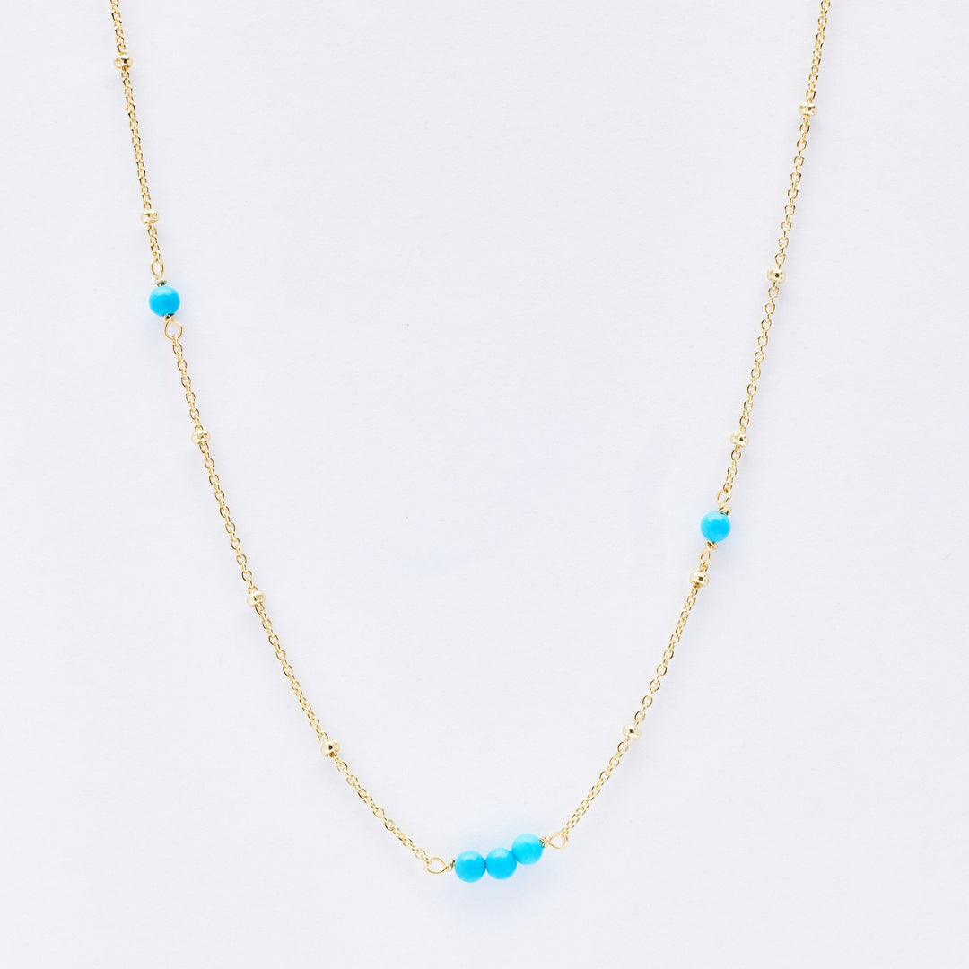 Maya Turquoise Ball Chain Necklace- Quill Fine Jewelry