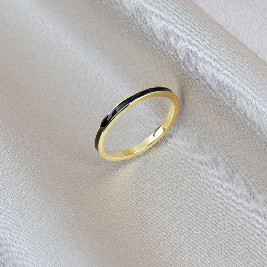 Black Enamel Band- Quill Fine Jewelry