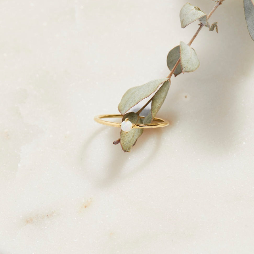 Single Moon Opal Ring- Quill Fine Jewelry