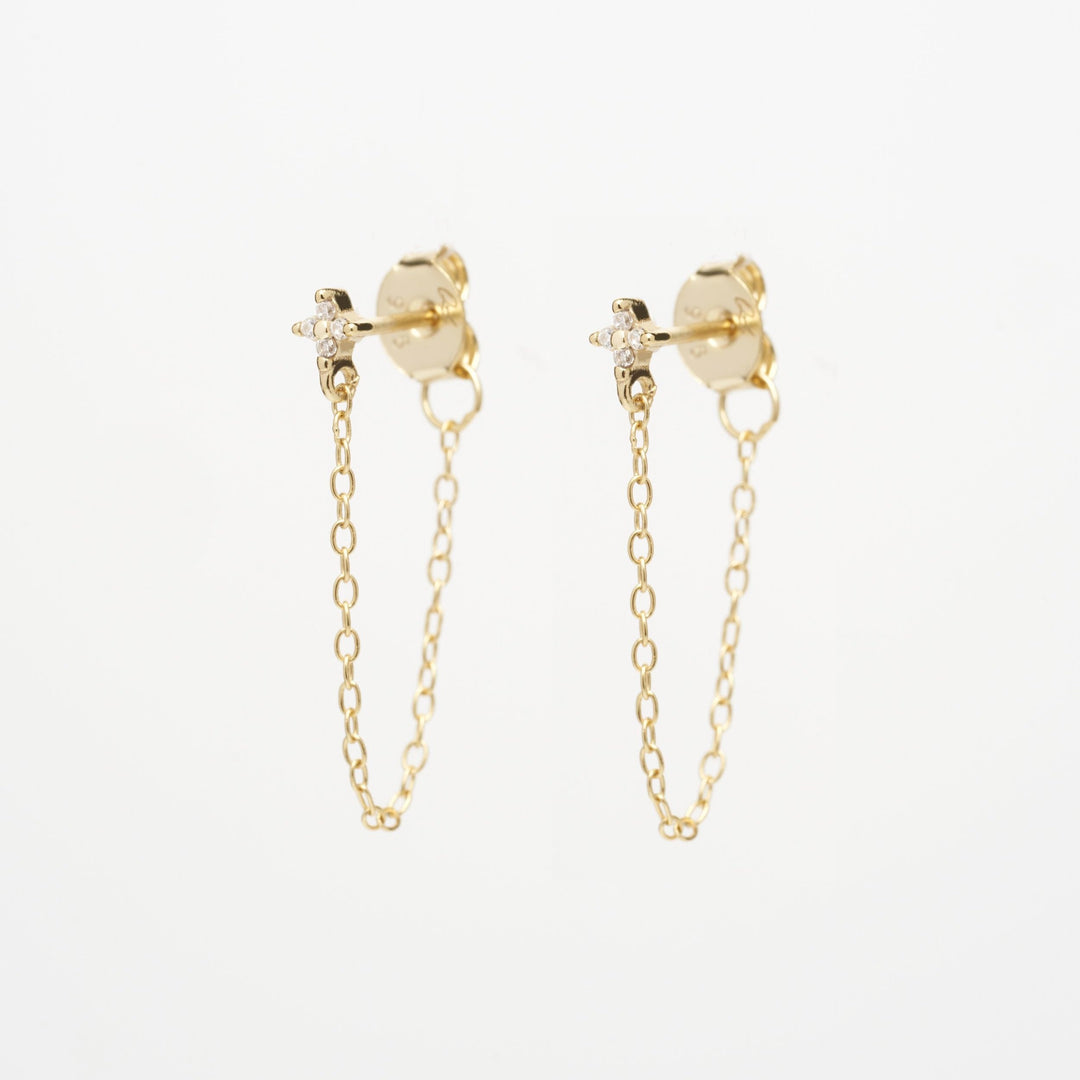 Aggie CZ Chain Stud Earrings- Quill Fine Jewelry
