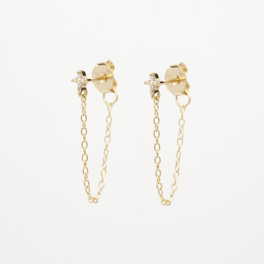 Aggie CZ Chain Stud Earrings- Quill Fine Jewelry