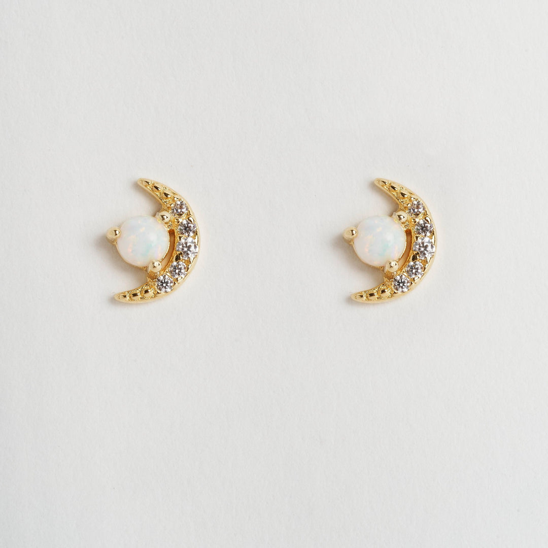 Moon Opal Stud Earrings- Quill Fine Jewelry