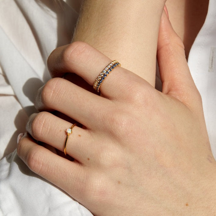 Single Moon Opal Ring- Quill Fine Jewelry
