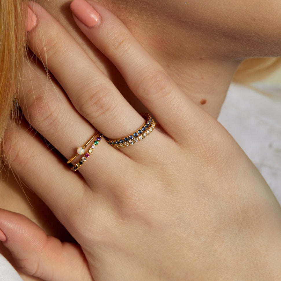 Single Moon Opal Ring- Quill Fine Jewelry