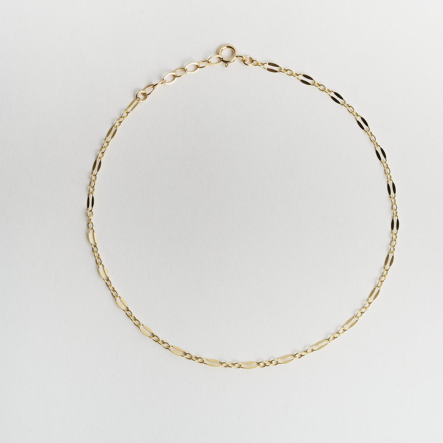 Luna Sequin Gold Chain Anklet- Quill Fine Jewelry