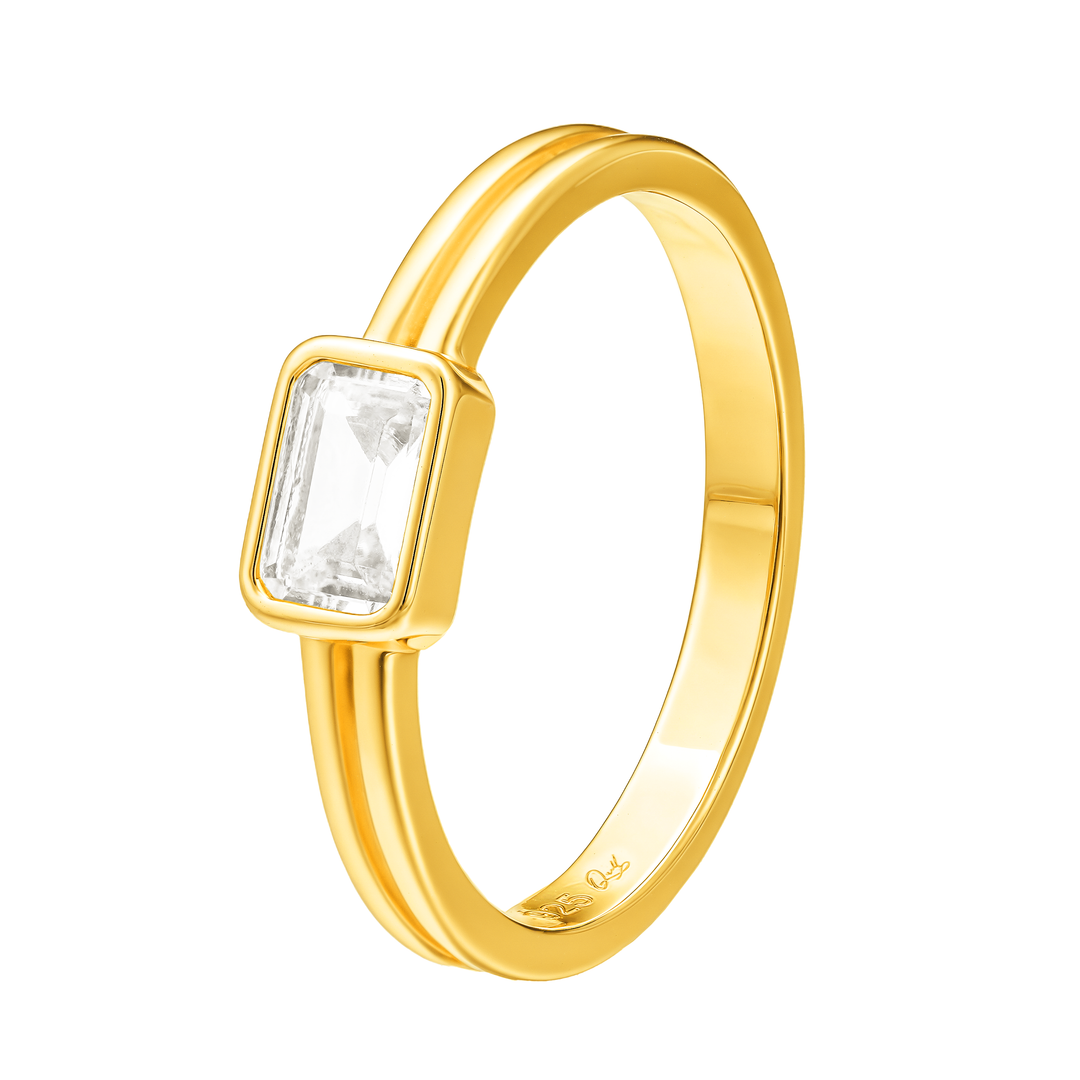 Arya Square CZ 14k Gold Vermeil Signet Ring - Quill Fine Jewelry