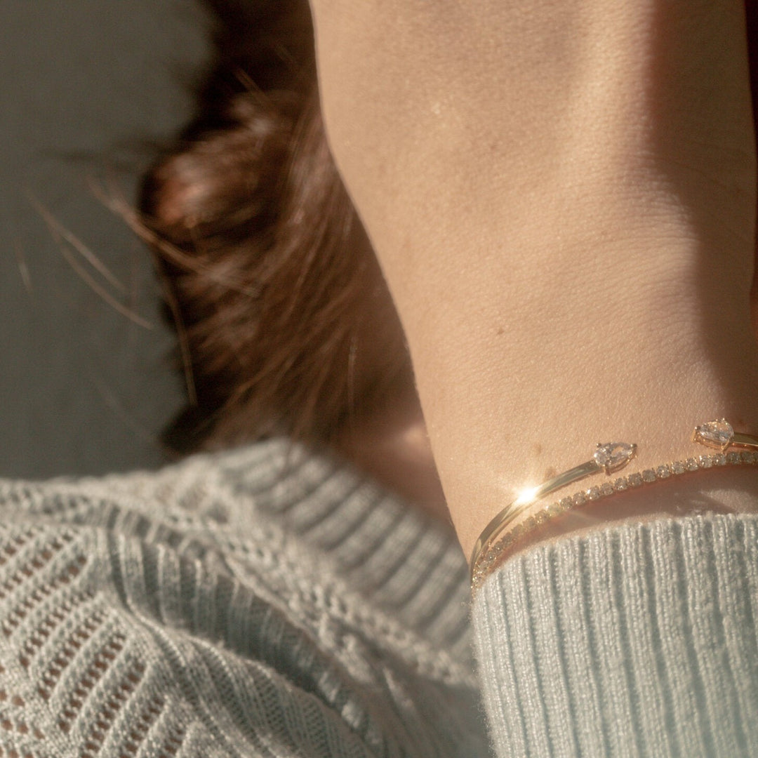 Aurora Thin Gold Tennis Bracelet- Quill Fine Jewelry 