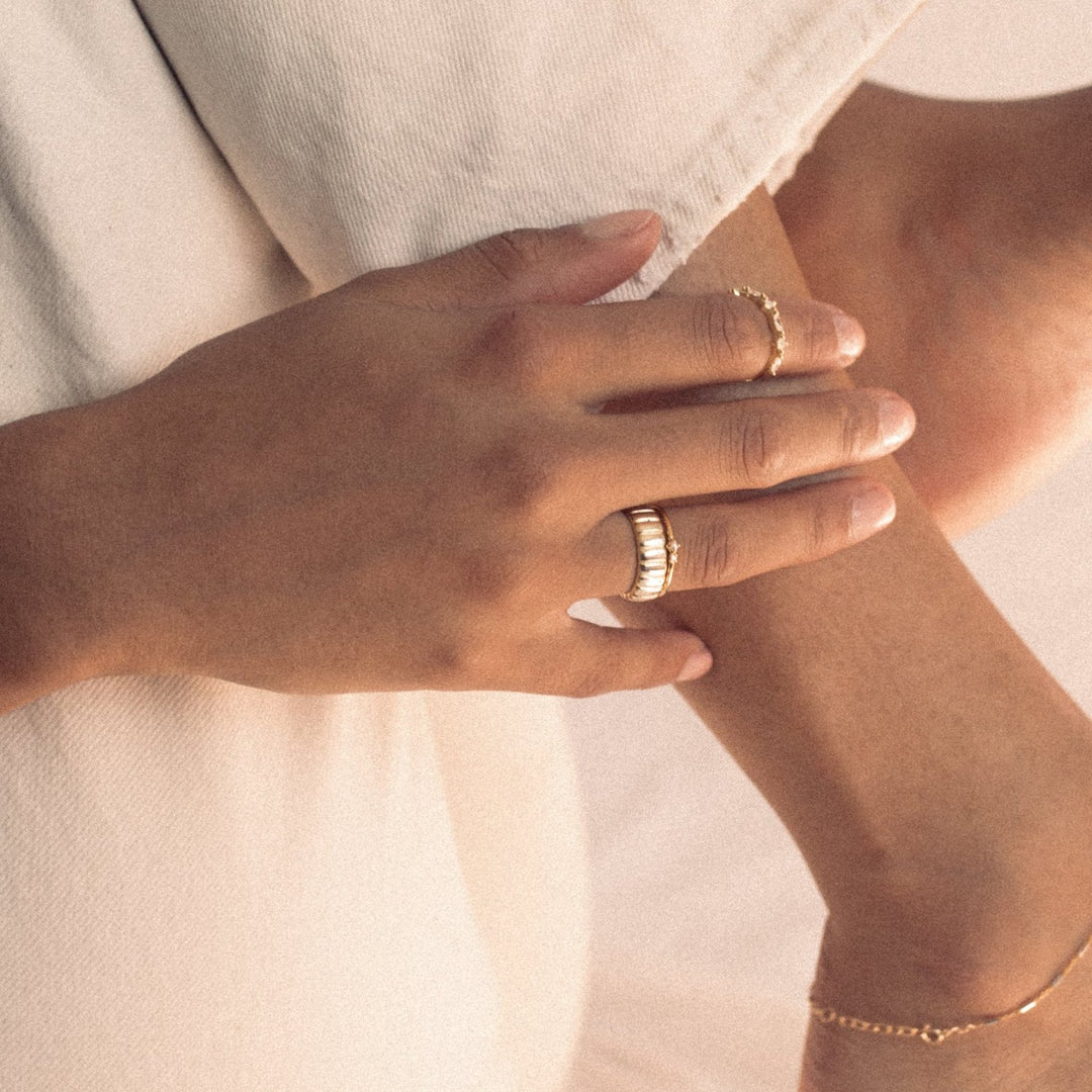Bella Pearl 14k Gold Vermeil Ring- Quill Fine Jewelry 