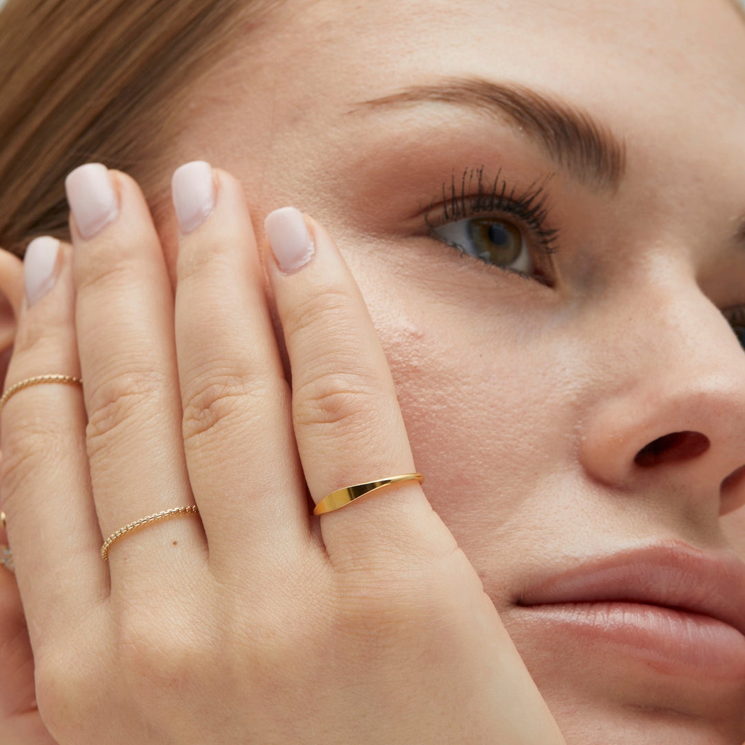 Bree Dainty Snake Gold Chain Ring- Quill Fine Jewelry 