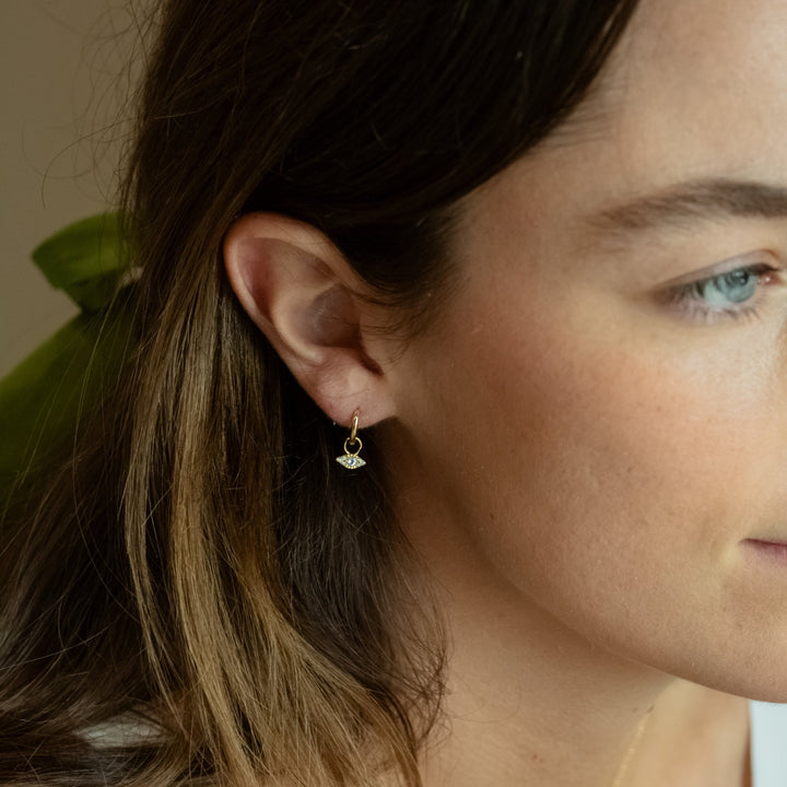 Classic Halo Gold Huggie Earrings- Quill Fine Jewelry