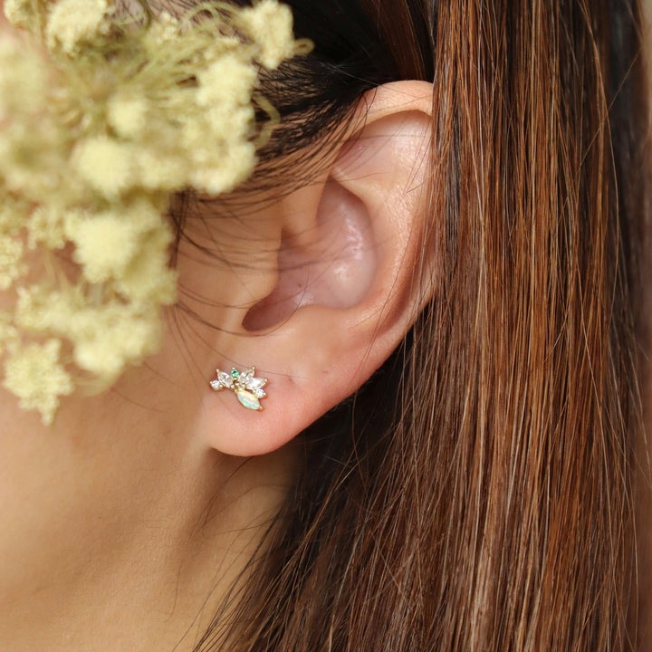 Dew 14K Gold Vermeil Opal Stud Earrings