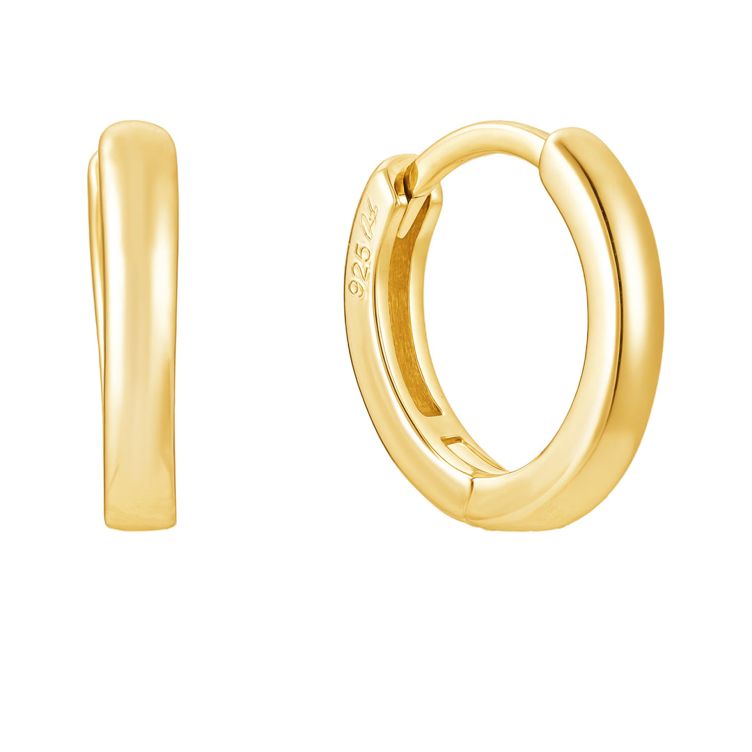 Classic Halo Gold Huggie Earrings