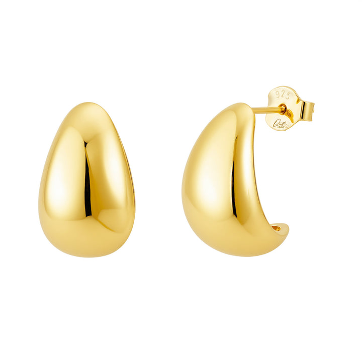 Ellis 14k Gold Vermeil Teardrop Dome Post Earrings