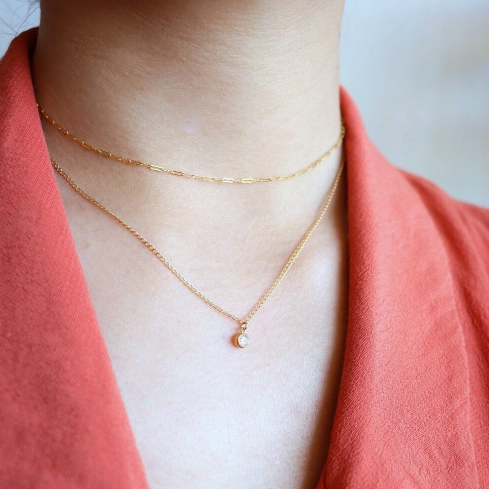 Delicate CZ Necklace- Quill Fine Jewelry