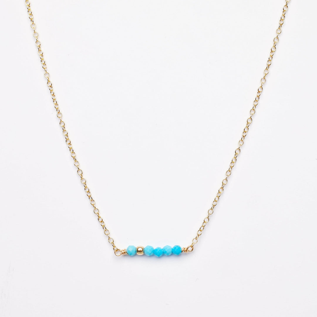 Gold Turquoise Bar Necklace- Quill Fine Jewelry