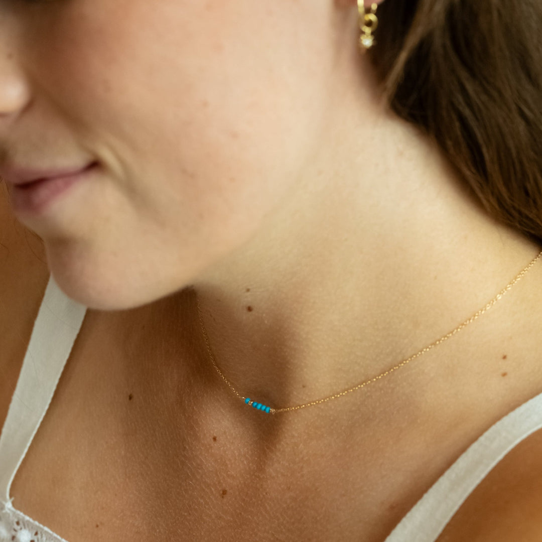 Gold Turquoise Bar Necklace- Quill Fine Jewelry