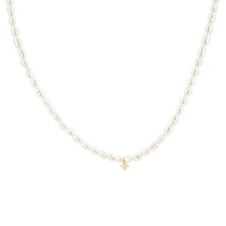 June 14k Gold Verneil Star Charm Pearl Necklace