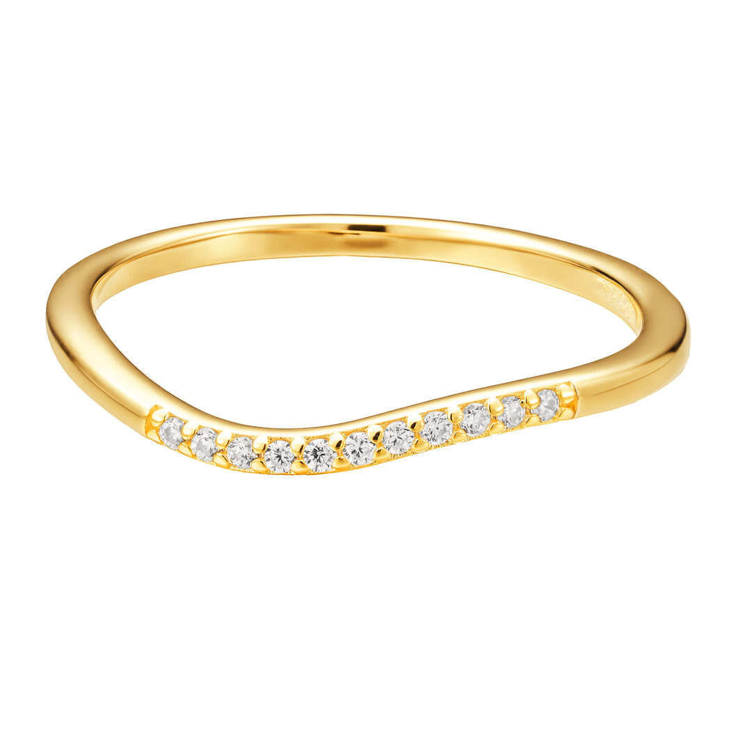 Lana CZ 14k Gold Vermeil Curve Band- Quill Fine Jewelry