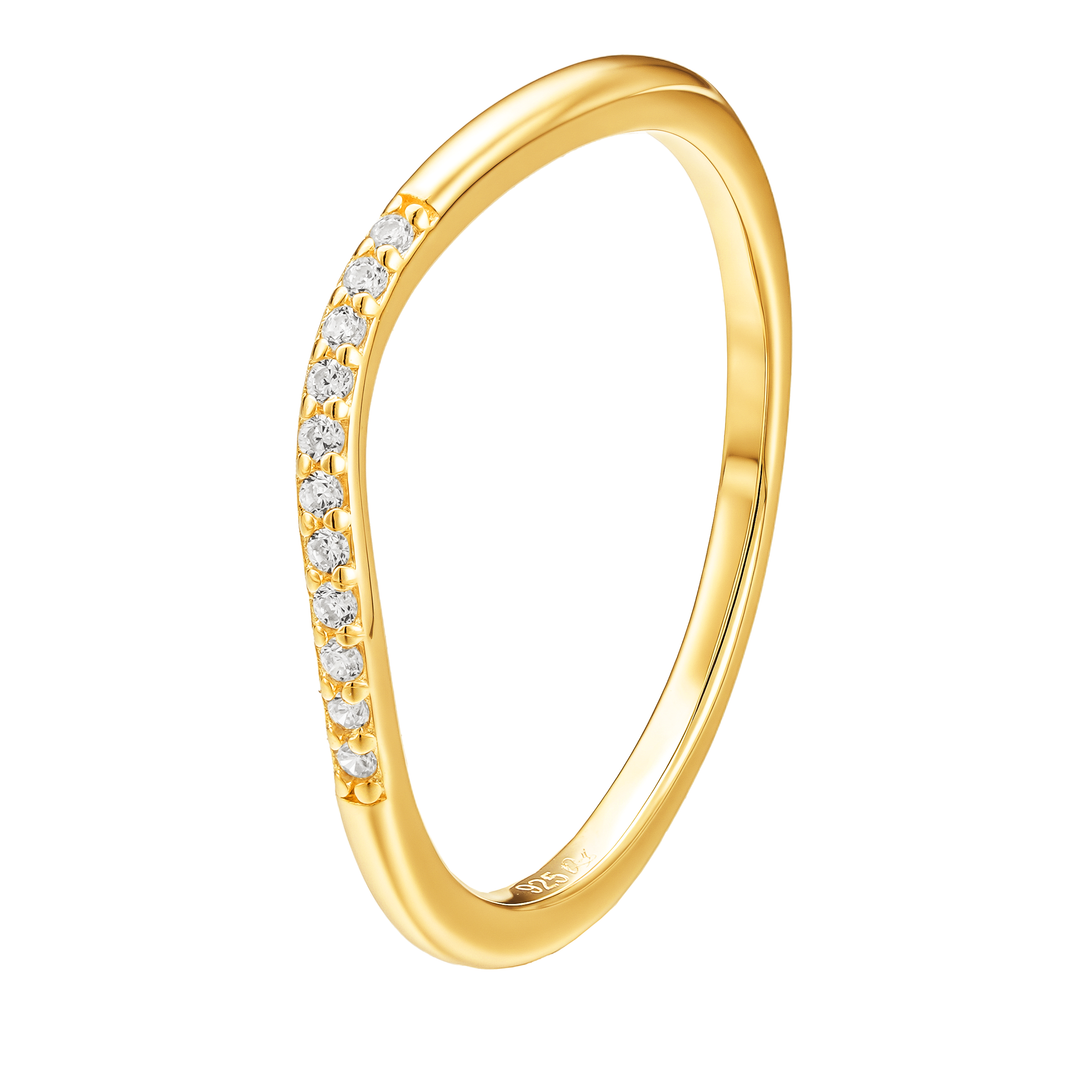 Lana CZ 14k Gold Vermeil Curve Band- Quill Fine Jewelry