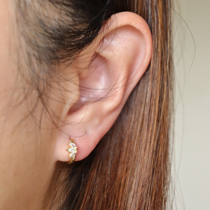 Laurel 14K Gold Vermeil Huggie Earrings
