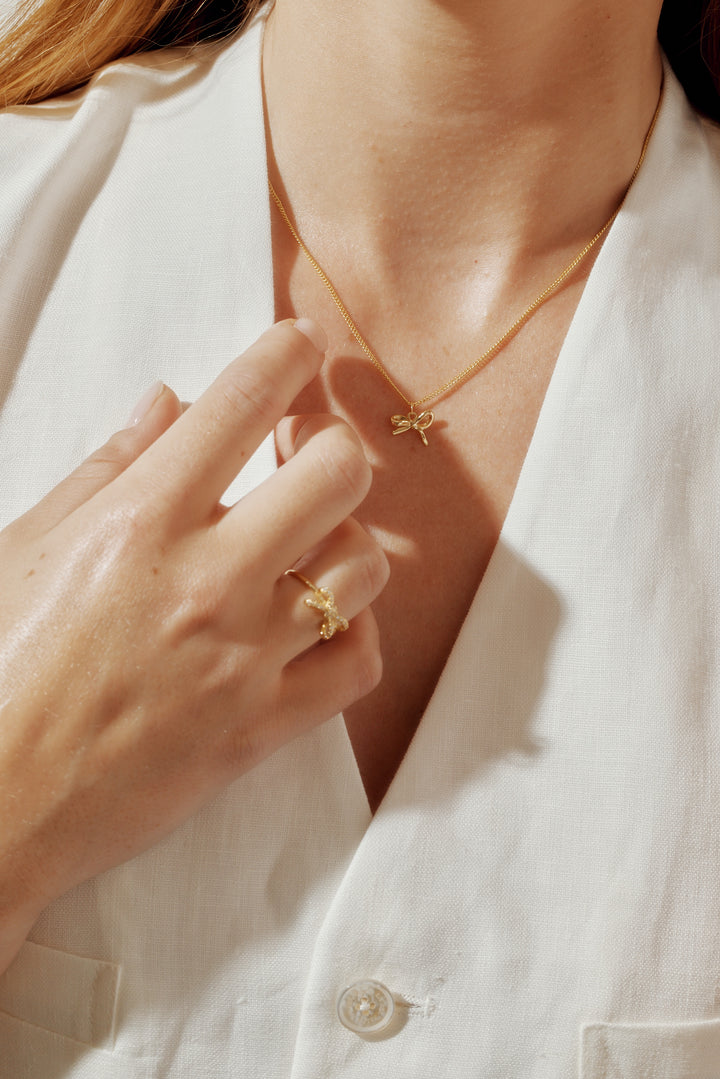 Leena 14k Gold Vermeil Bow Necklace
