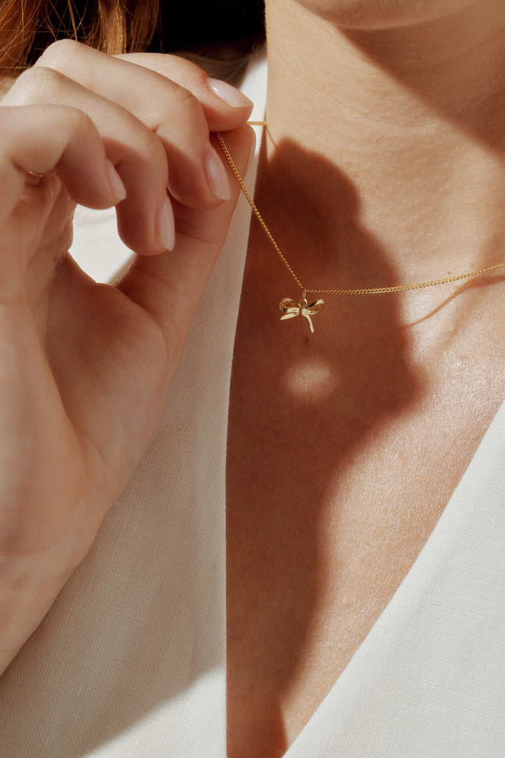 Leena 14k Gold Vermeil Bow Necklace