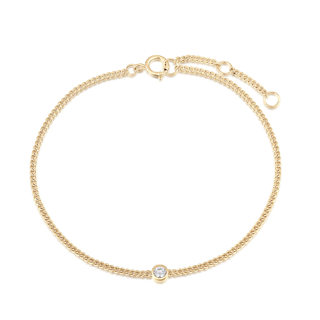 Liv Bezel Solid Gold Bracelet- Quill Fine Jewelry 