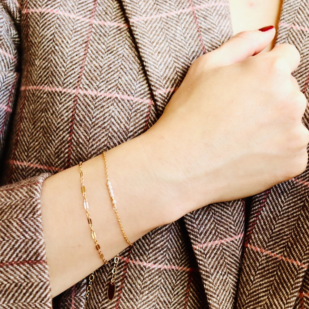 Luna Sequin Gold Chain Bracelet- Quill Fine Jewelry