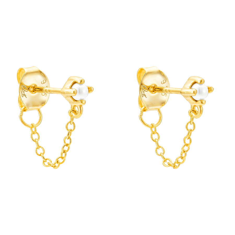 MargoPearlChainStudsEarrings- Quill Fine Jewelry 