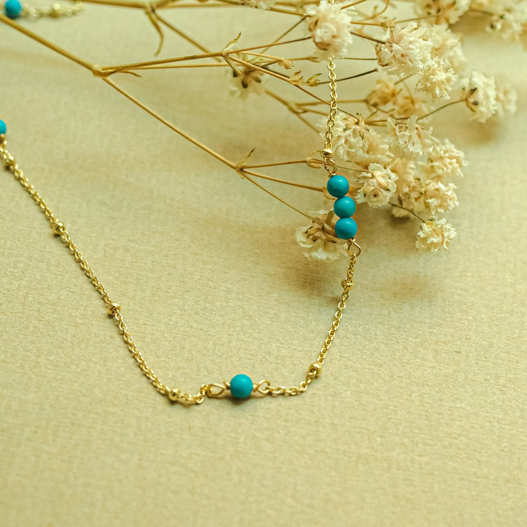 Maya Turquoise Ball Chain Necklace- Quill Fine Jewelry
