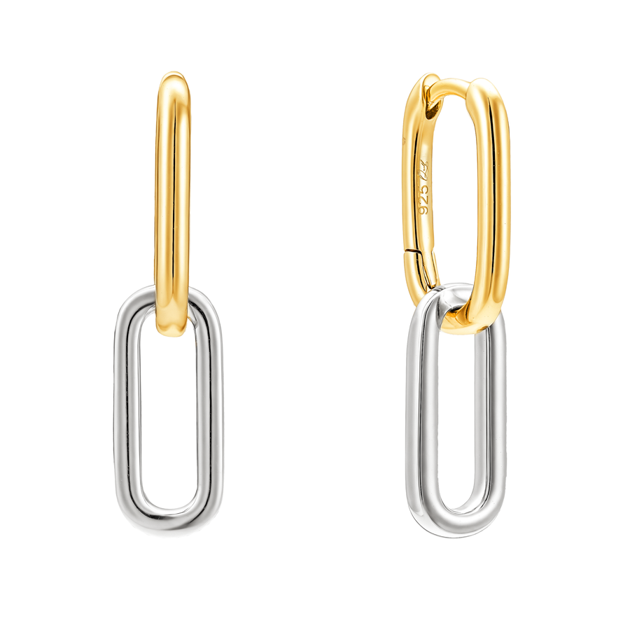 Naomi 14k Gold Vermeil Two-Tone Convertible Huggie Earrings- Quill Fine Jewelry